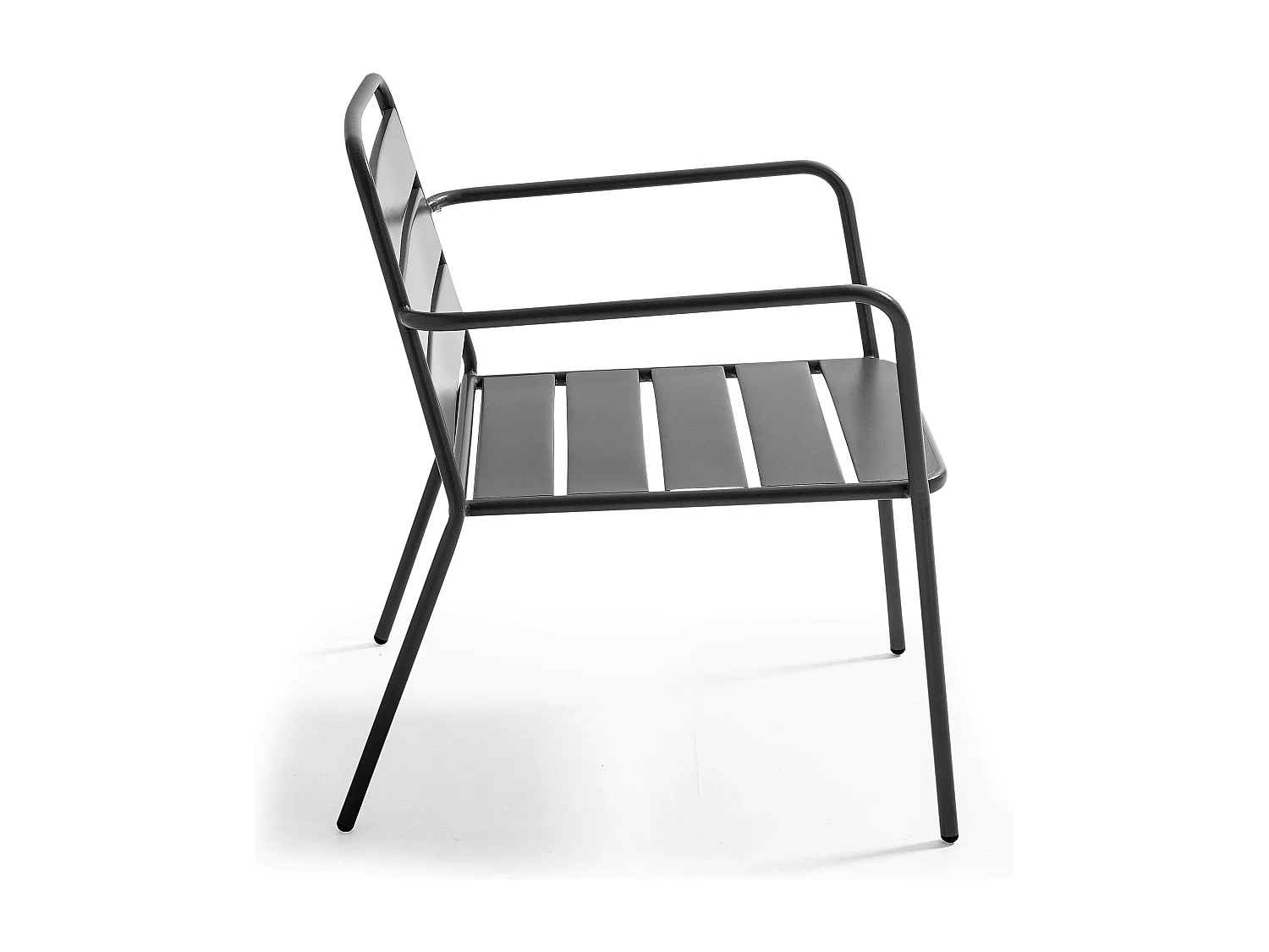 Fauteuil de jardin bas en métal gris anthracite - Palavas
