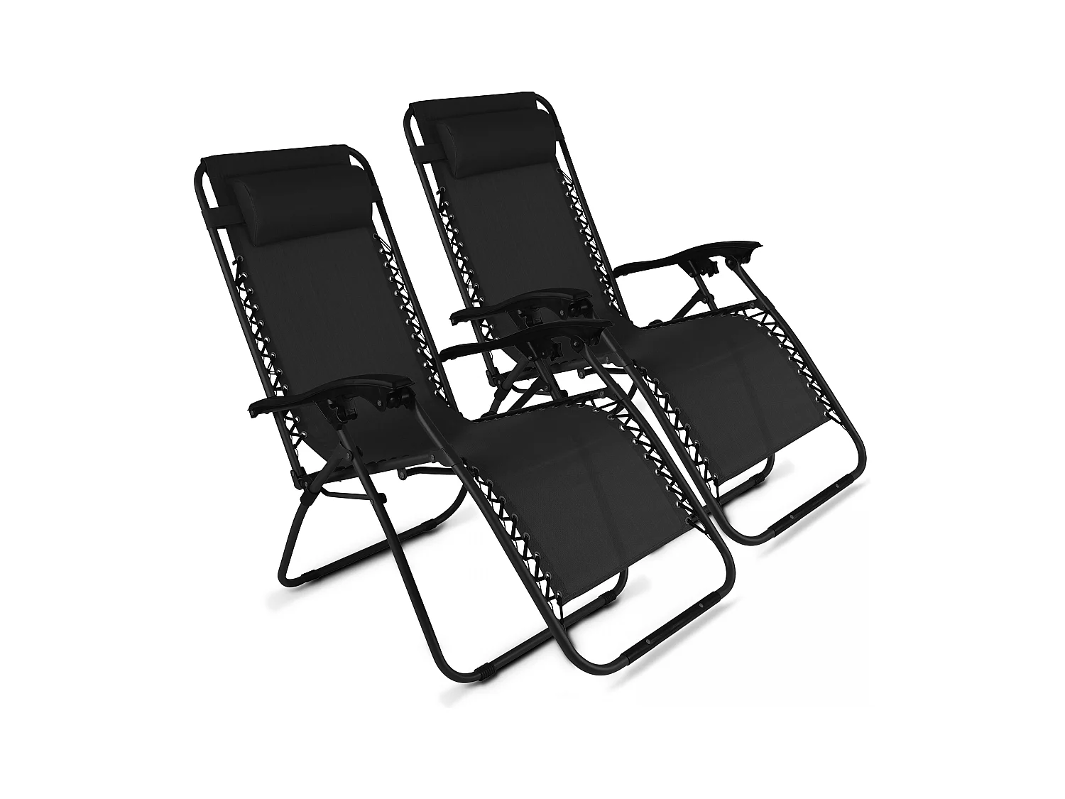Lot de 2 fauteuils lounge en acier noir