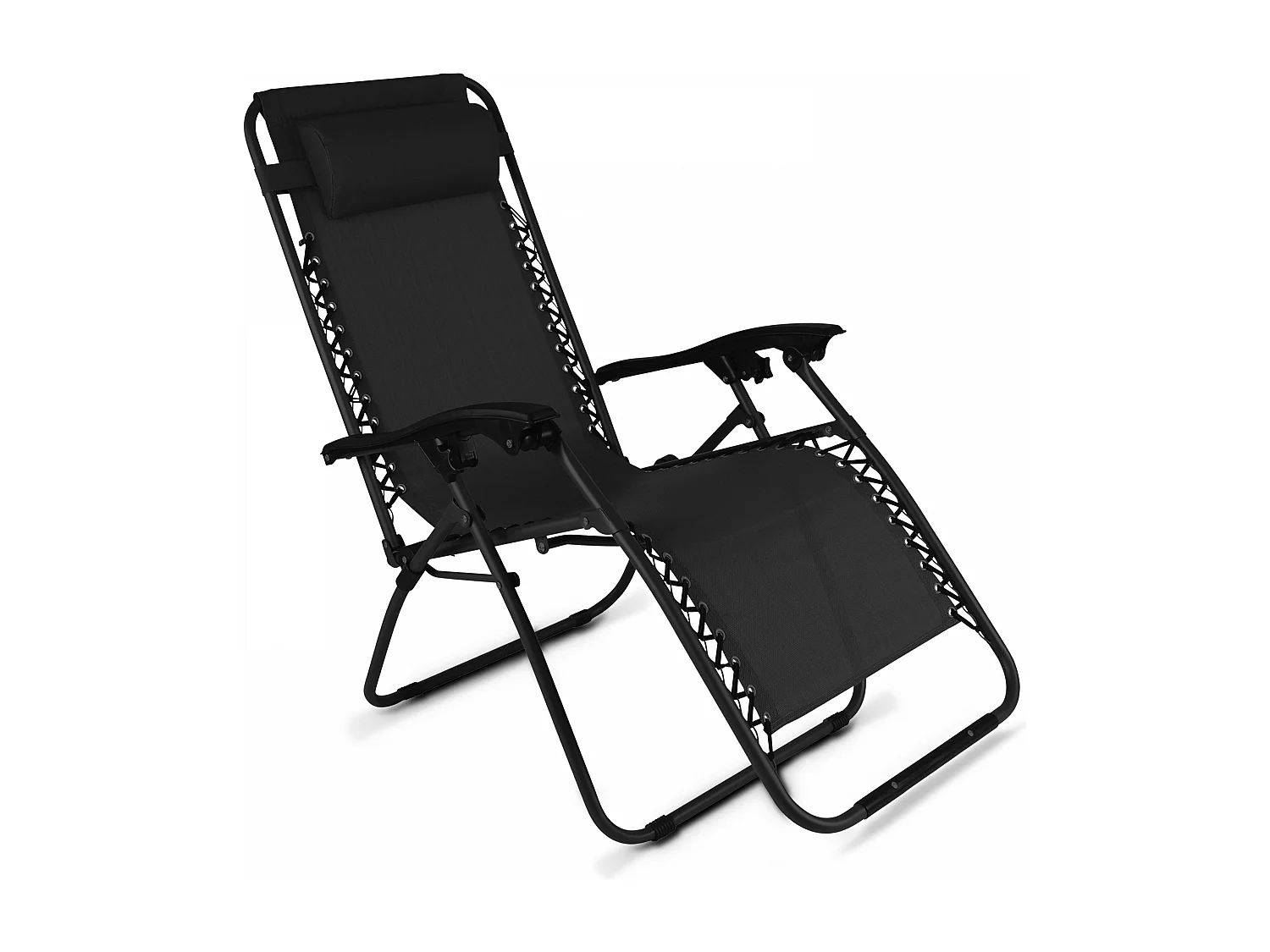Lot de 2 fauteuils lounge en acier noir