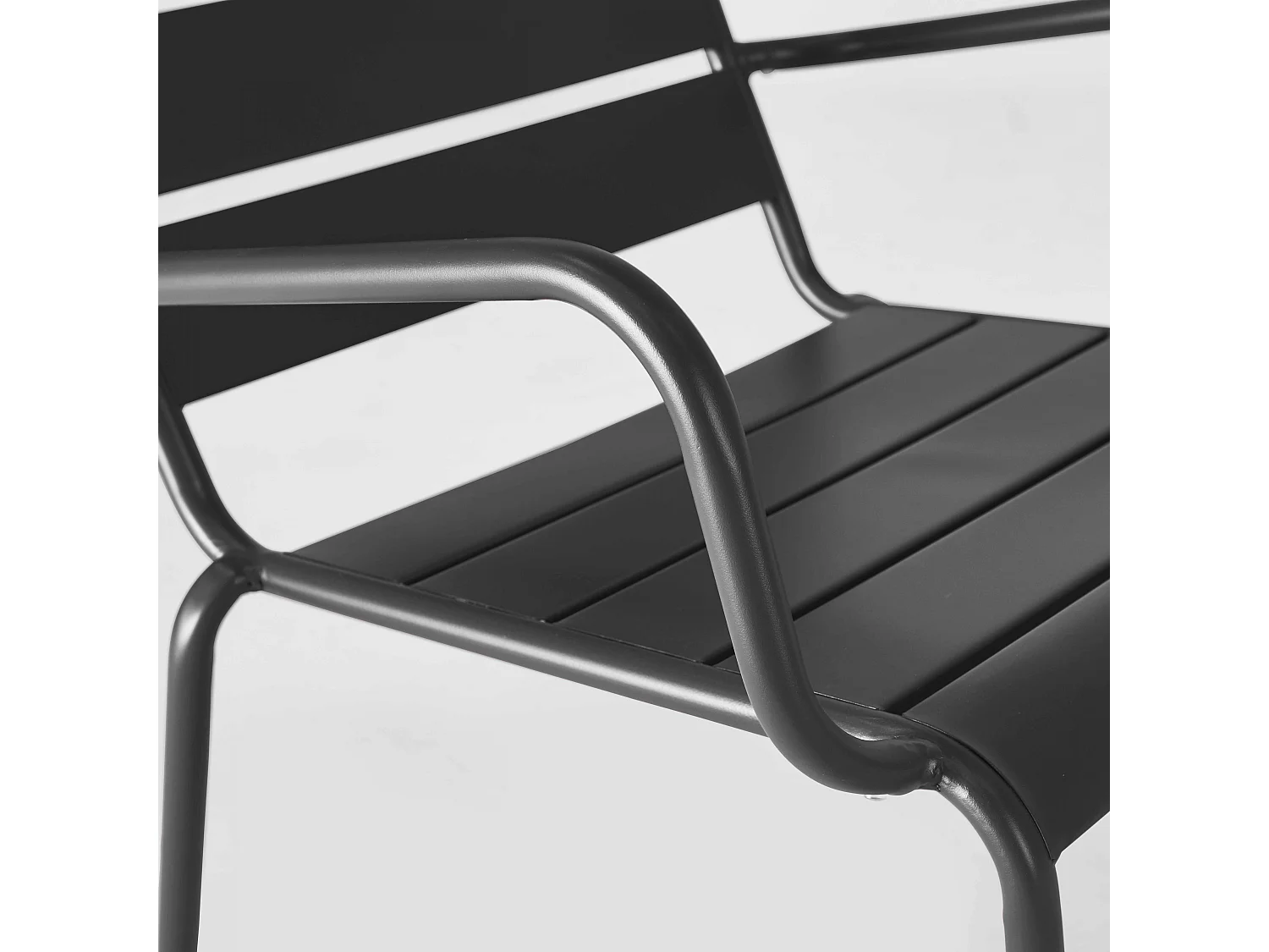 Fauteuil relax et repose pied en métal anthracite - Palavas