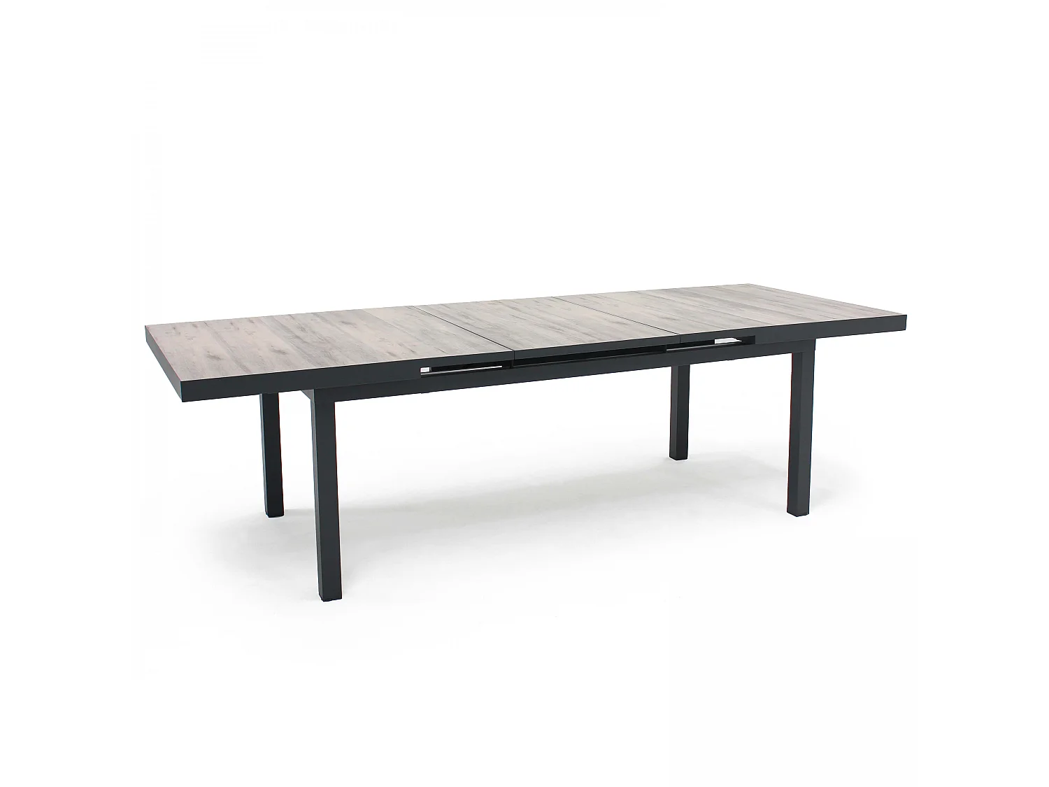 Table extensible en aluminium et céramique bois grisé - Tivoli