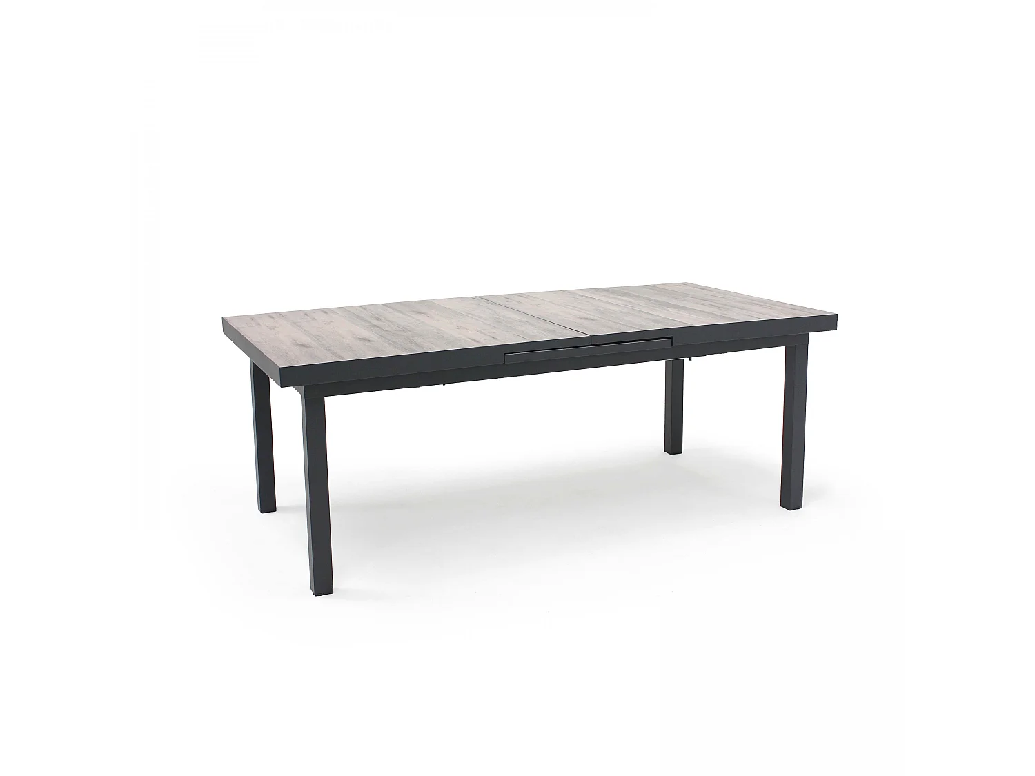 Table extensible en aluminium et céramique bois grisé - Tivoli
