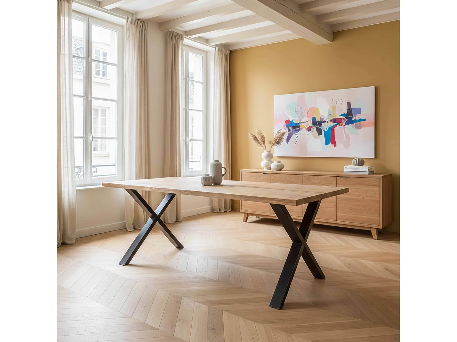 Table à manger en bois 240 x 95 x 75 cm
