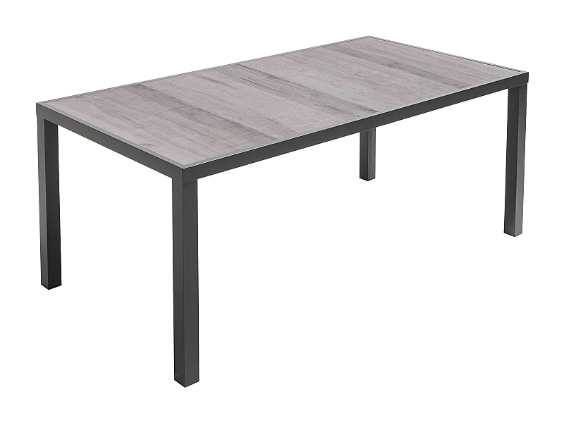 Table en aluminium et céramique bois grisé  - Tivoli