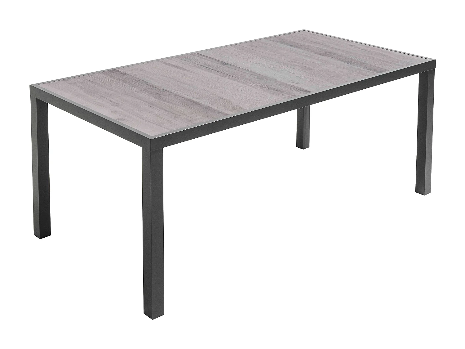 Table en aluminium et céramique bois grisé  - Tivoli