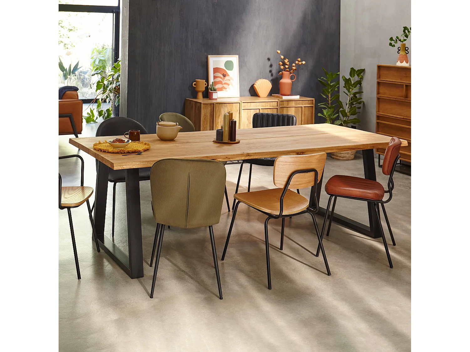 Table à manger en bois 200 x 95 x 75 cm