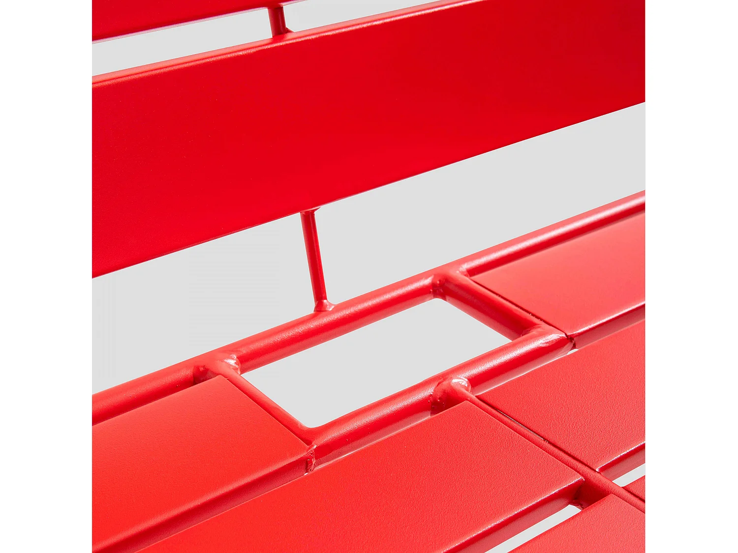 Salon de jardin 4 places en métal rouge - Palavas