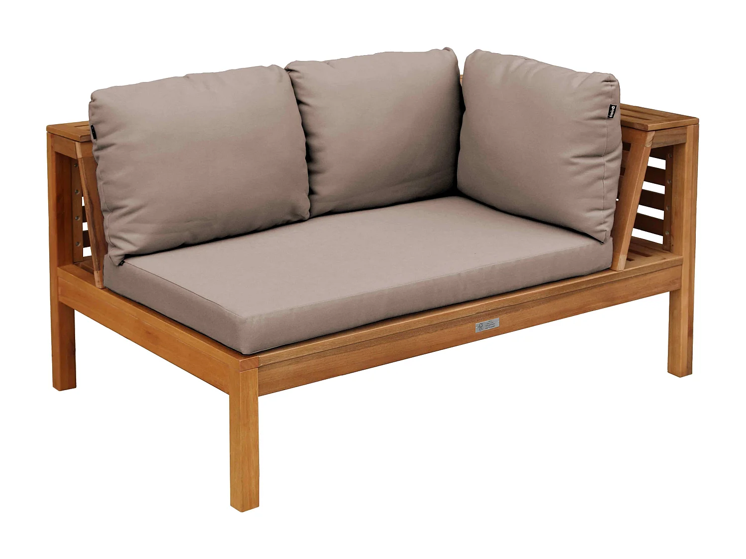 Salon de  jardin d'angle 6 places en bois d'eucalyptus taupe Maupiti