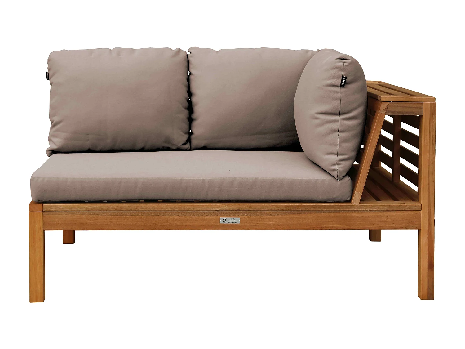 Salon de  jardin d'angle 6 places en bois d'eucalyptus taupe Maupiti