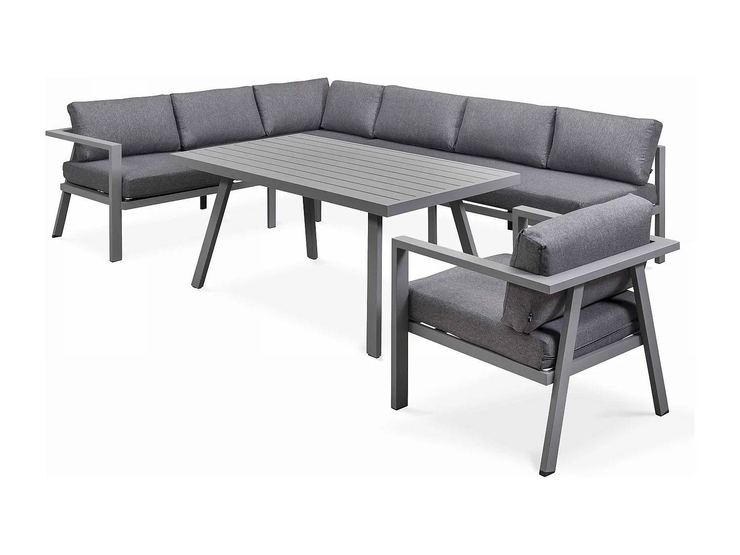 Salon de jardin 8 places en aluminium