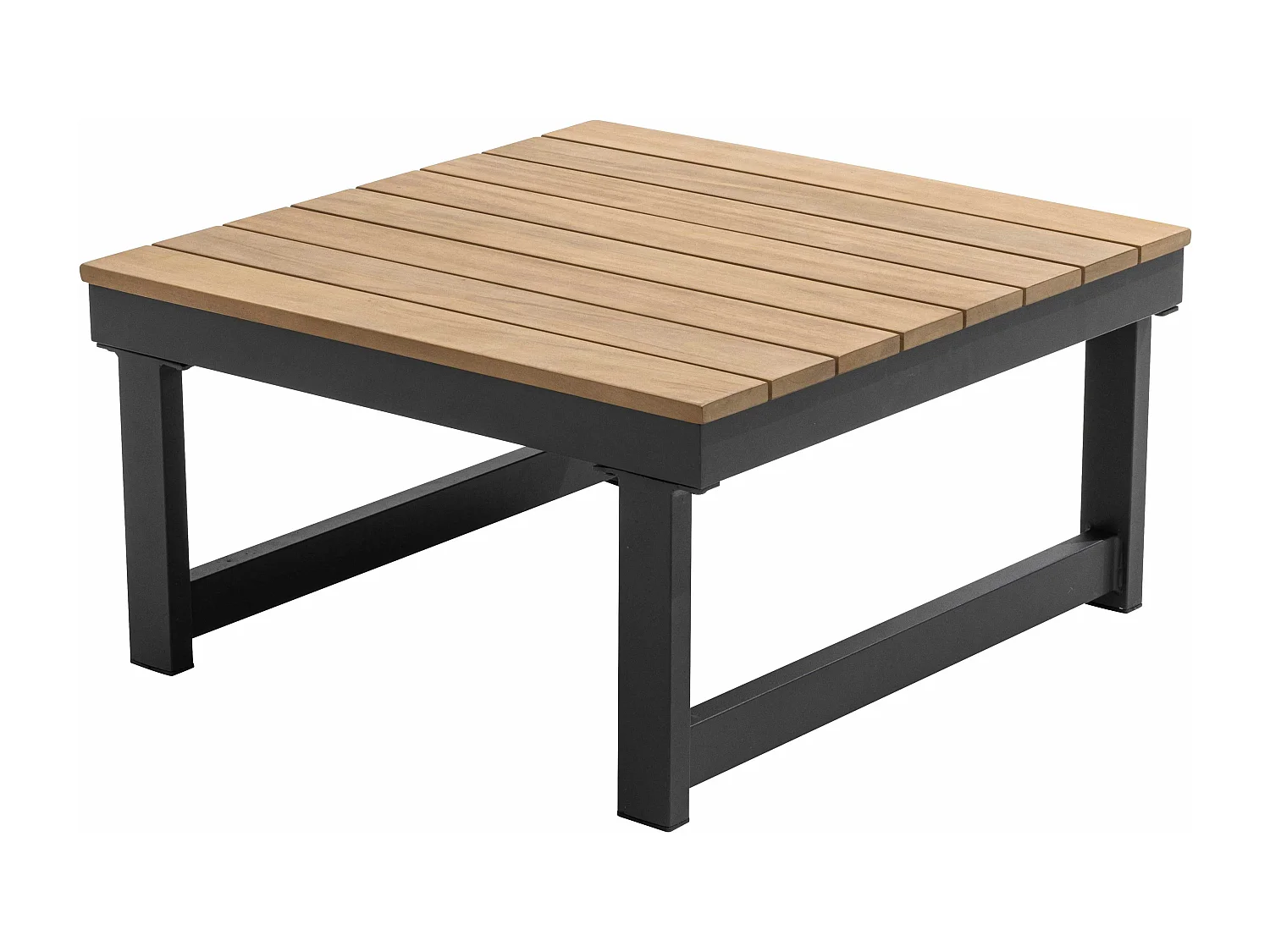 Salon de  jardin bas 6 places en aluminium et bois taupe