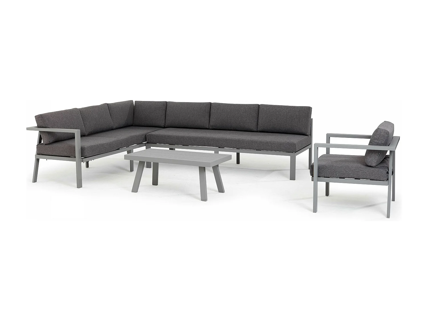 Salon de jardin 6 places en aluminium