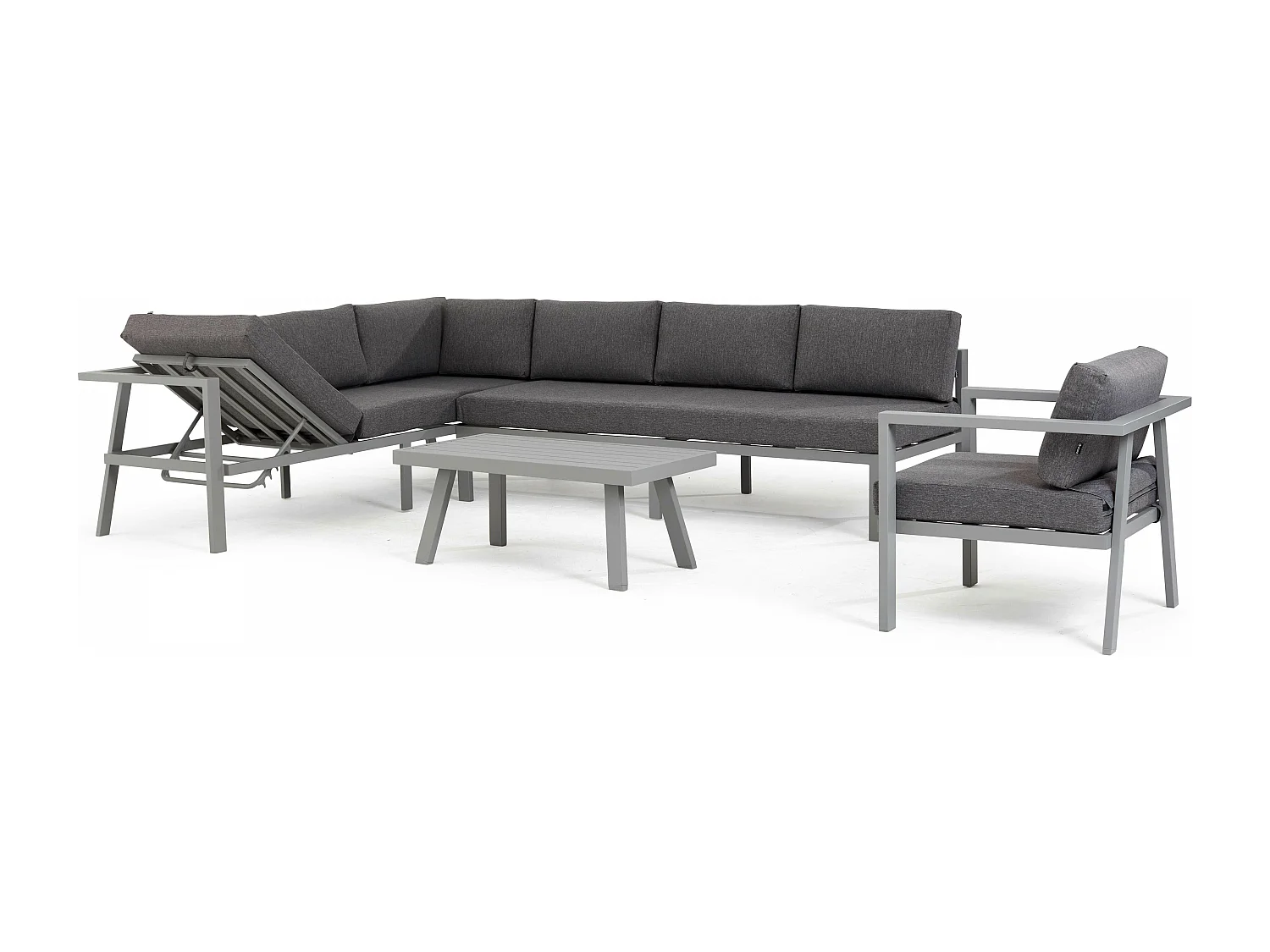 Salon de jardin 6 places en aluminium