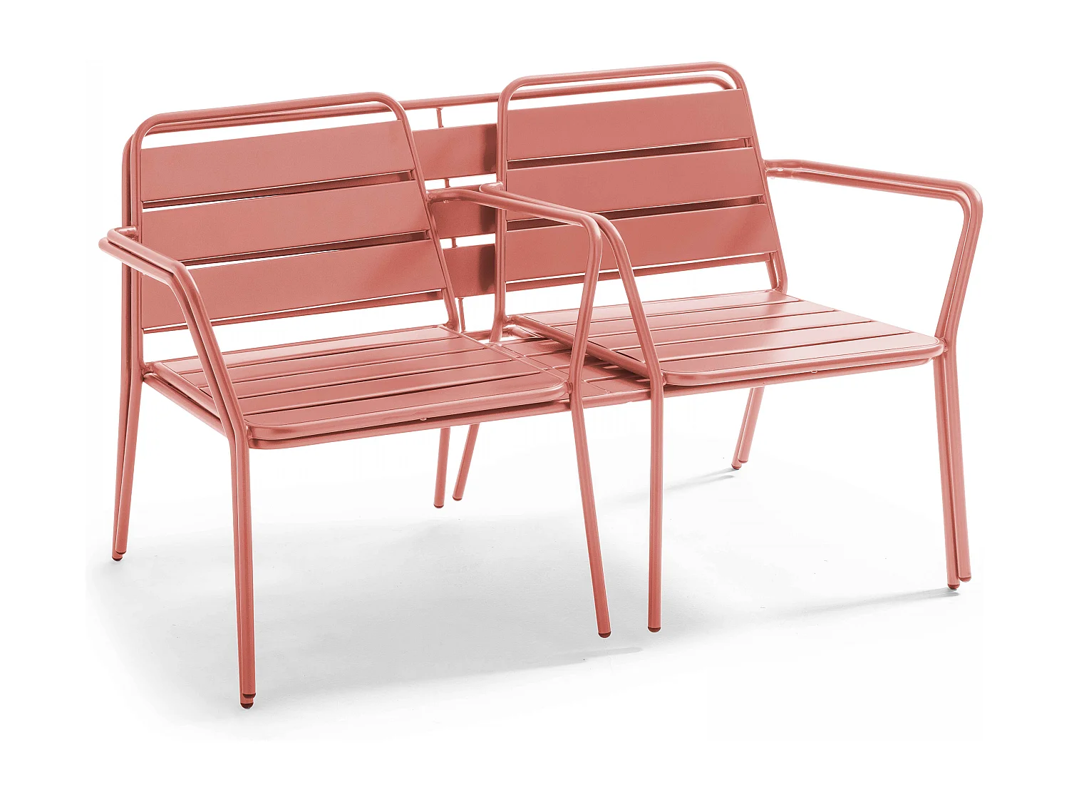 Salon de  jardin 4 places et 1 table basse en acier argile - Palavas