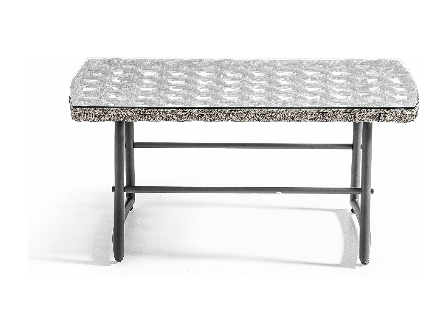 Salon de jardin 4 places en métal et résine gris