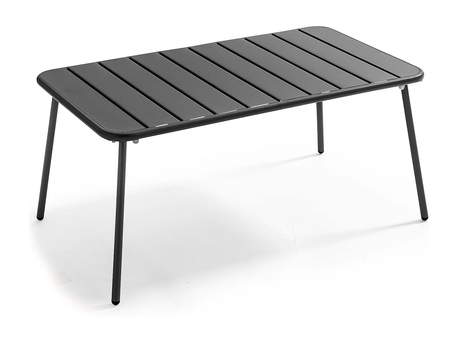 Salon de jardin 4 places et 1 table basse en acier anthracite - Palavas