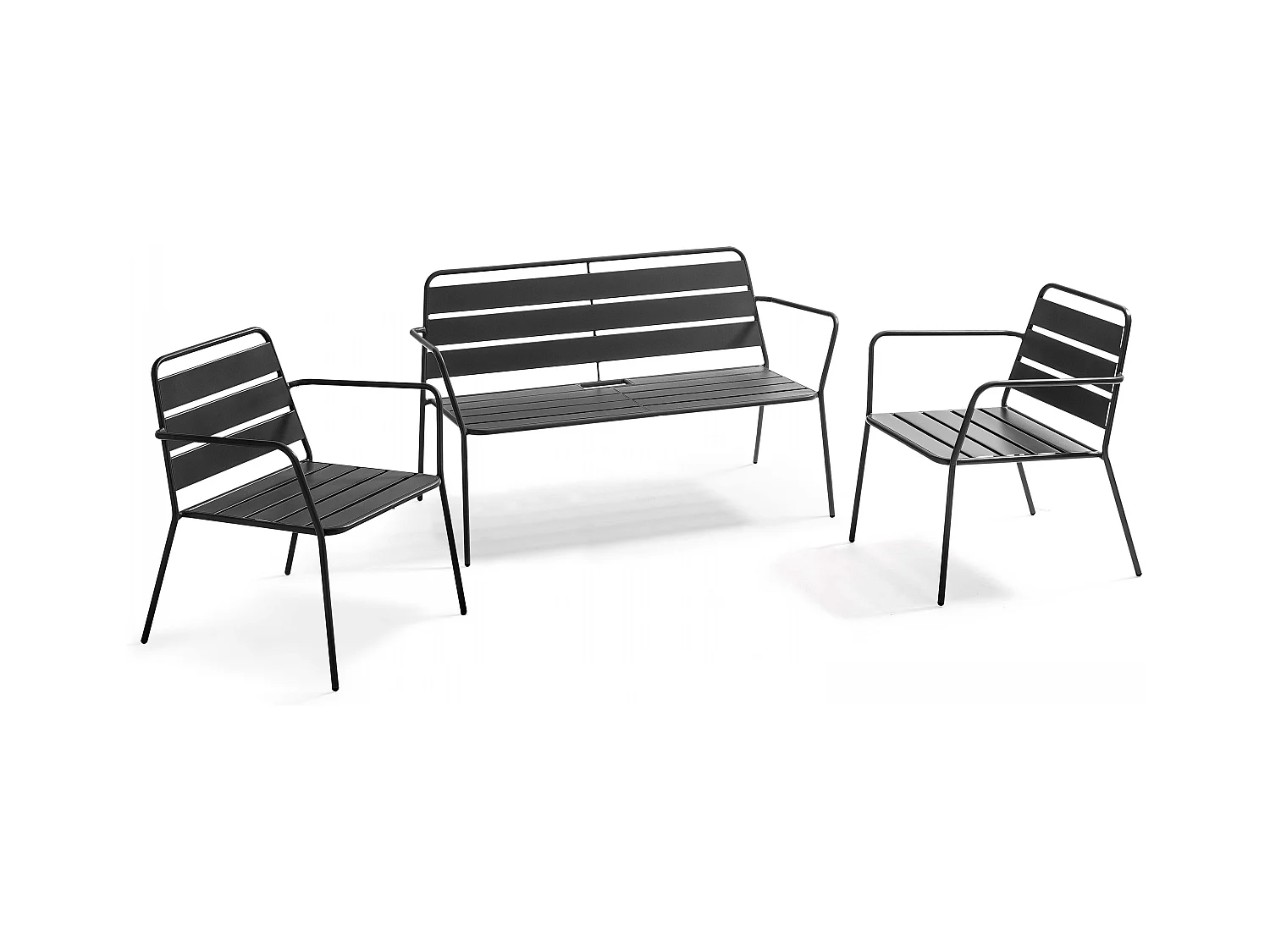 Tuinset met 4 zitplaatsen in antracietkleurig metaal