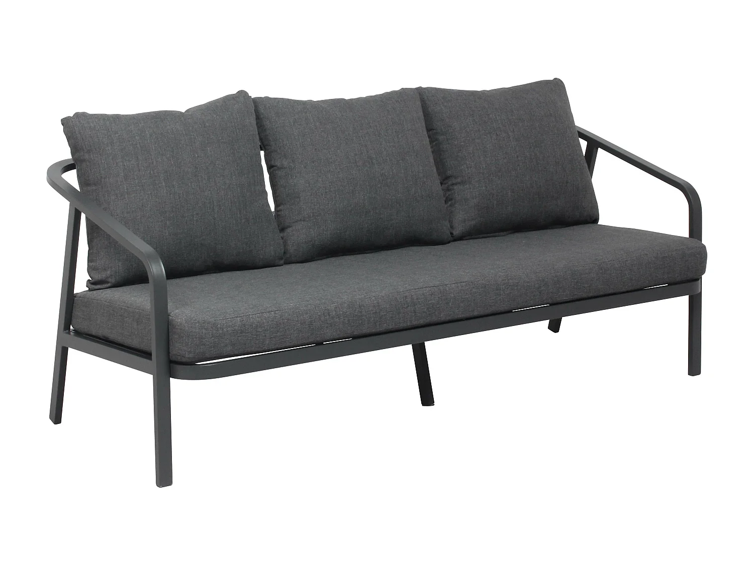 Salon de jardin 5 place en aluminium gris anthracite