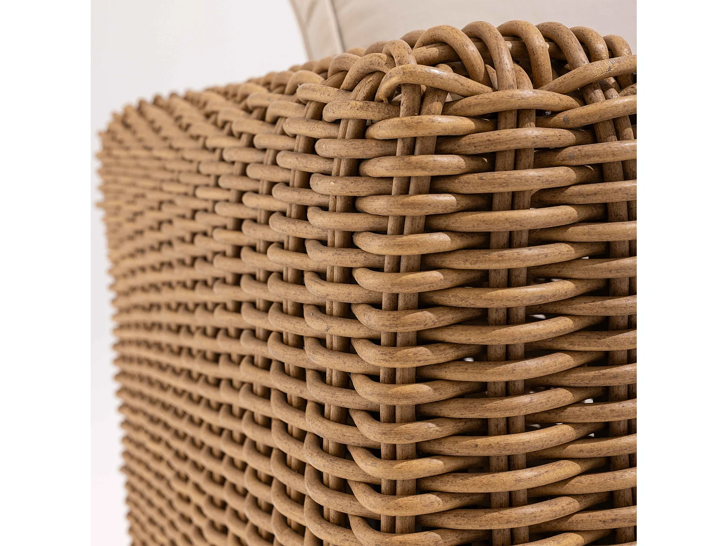 Salon de  jardin 5 places en résine tressée écru