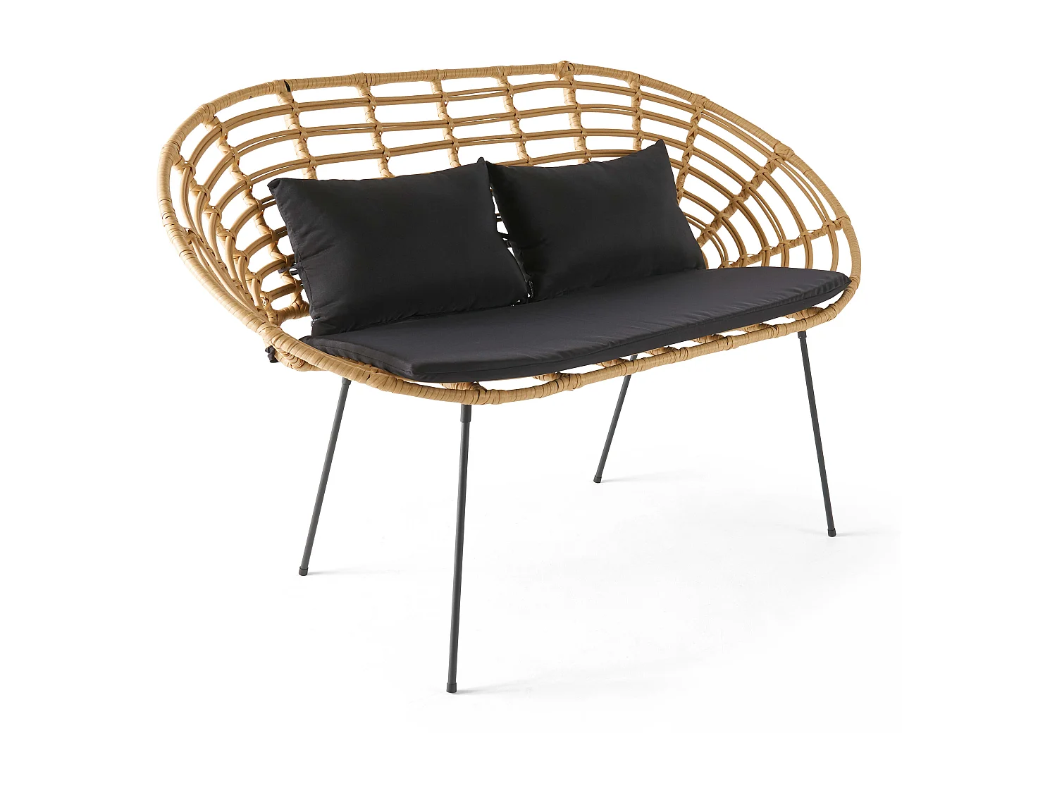 Sala de jardín de 4 plazas en ratán sintético