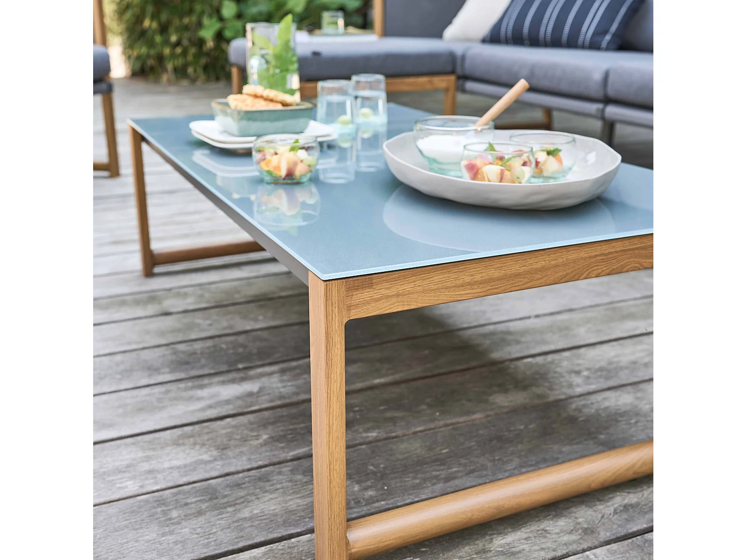 Salon de jardin 5 places en aluminium gris