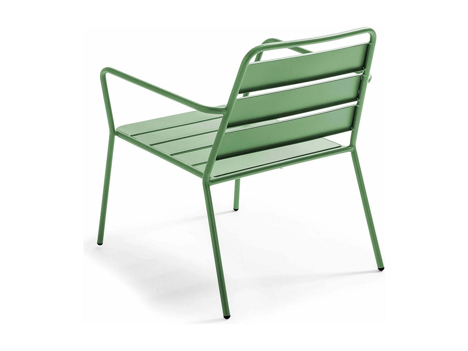 Tuinset met 4 zitplaatsen en 1 salontafel van groen cactus staal