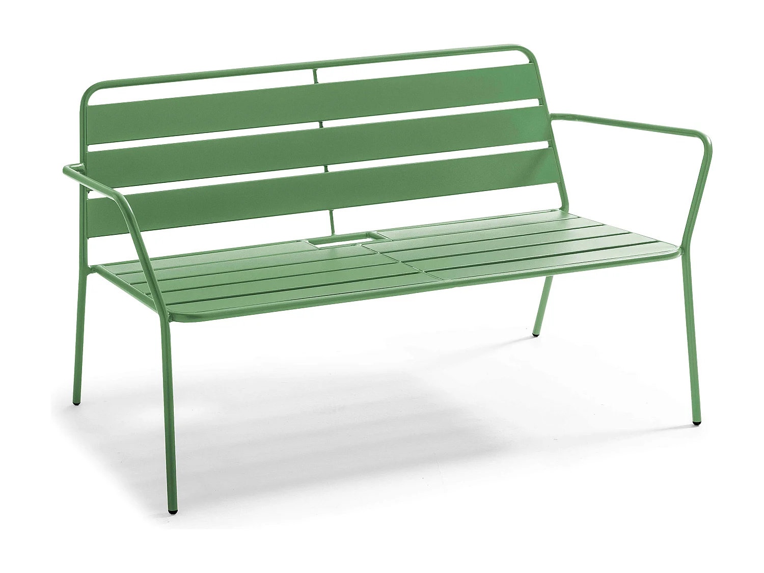 Tuinset met 4 zitplaatsen en 1 salontafel van groen cactus staal