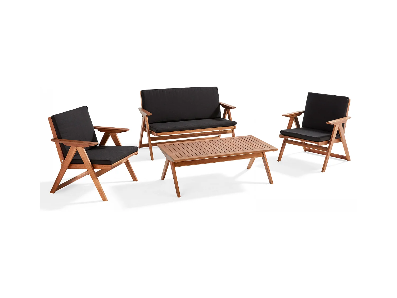 Salon de  jardin pliant 4 places en bois