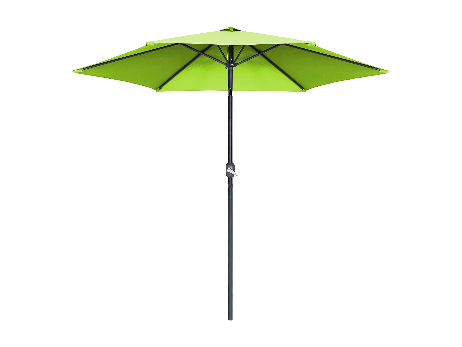 Parasol droit inclinable 3m et 4 dalles lestées aluminium vert - Matera