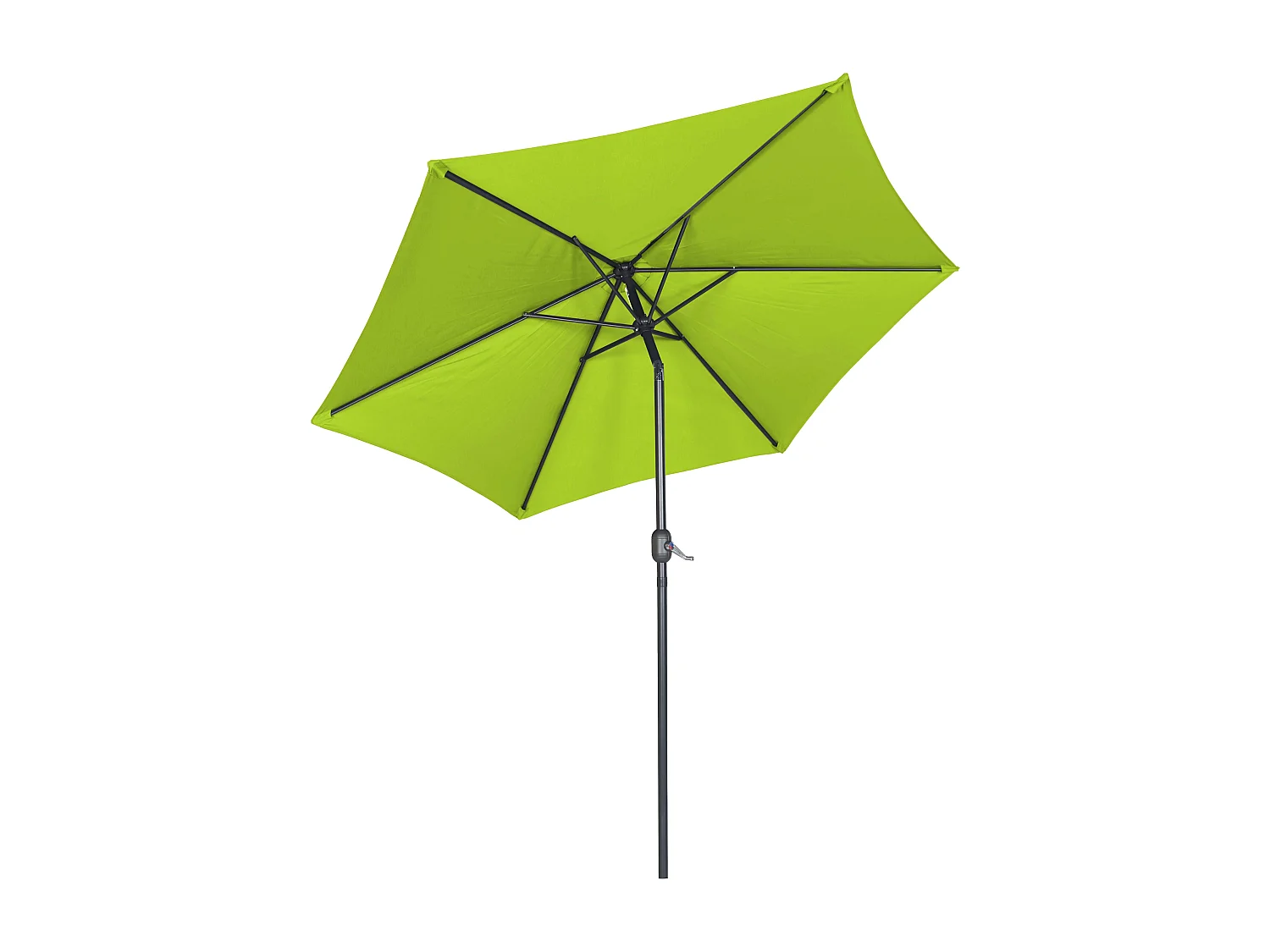Parasol droit inclinable 3m et 4 dalles lestées aluminium vert - Matera