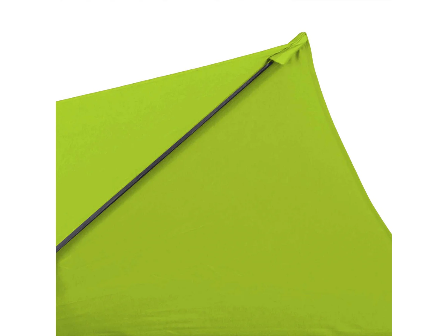 Parasol droit inclinable 3m et 4 dalles lestées aluminium vert - Matera