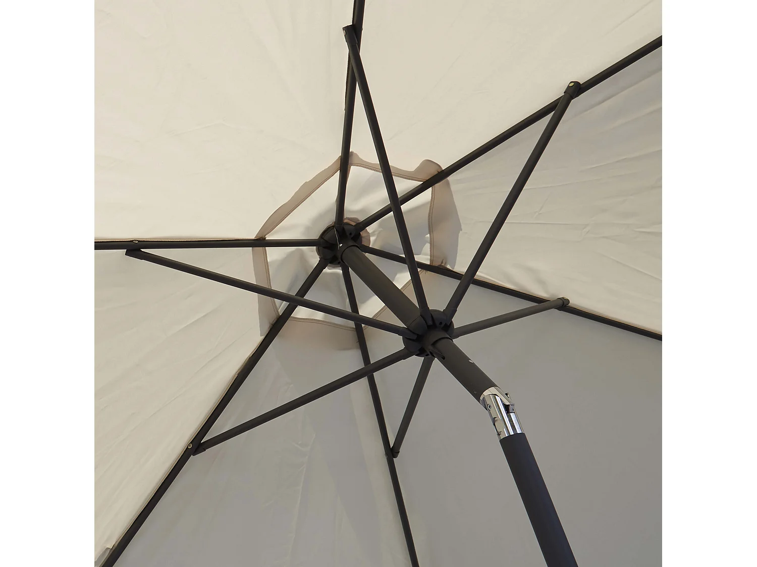 Rechte parasol van 3m in ecru aluminium