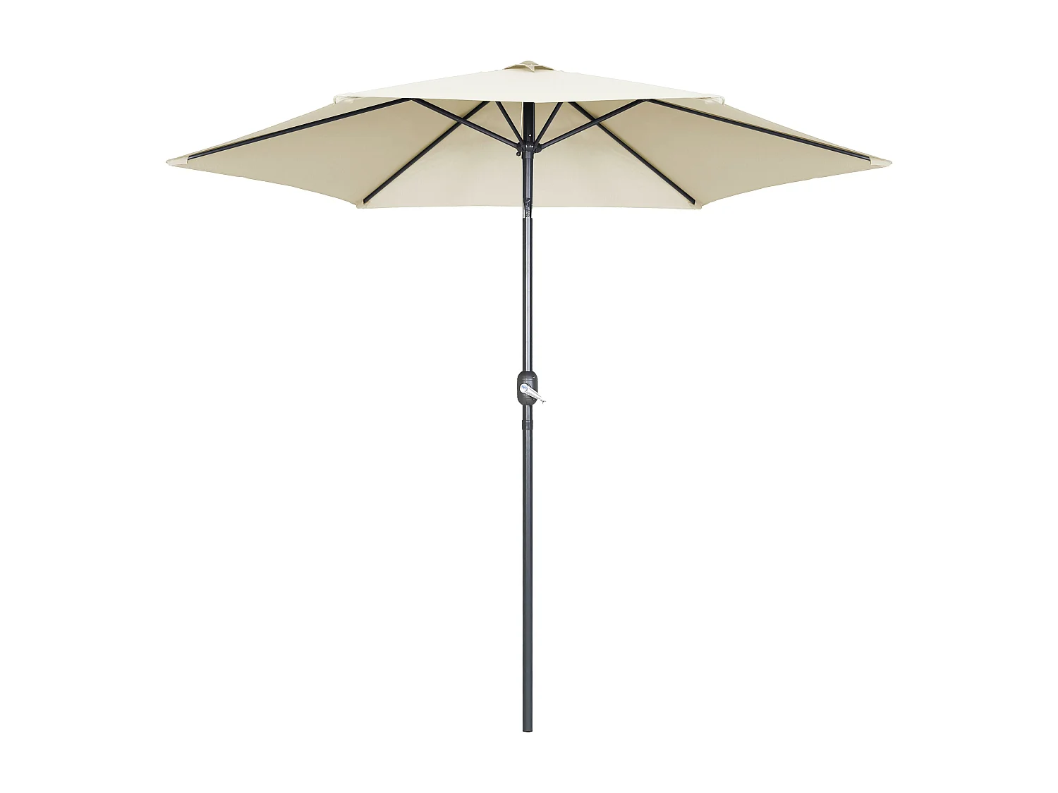 Parasol droit inclinable 3m et 4 dalles lestées aluminium blanc - Matera