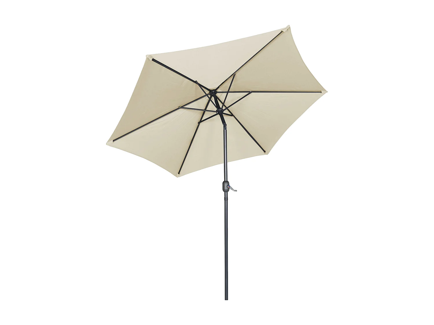 Parasol droit inclinable 3m et 4 dalles lestées aluminium blanc - Matera