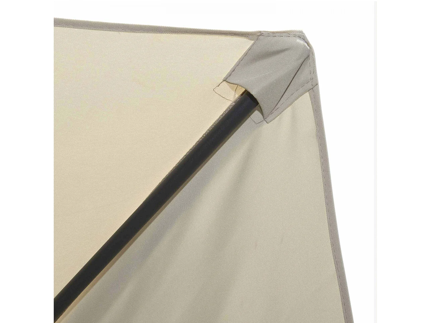Parasol droit inclinable 3m et 4 dalles lestées aluminium blanc - Matera
