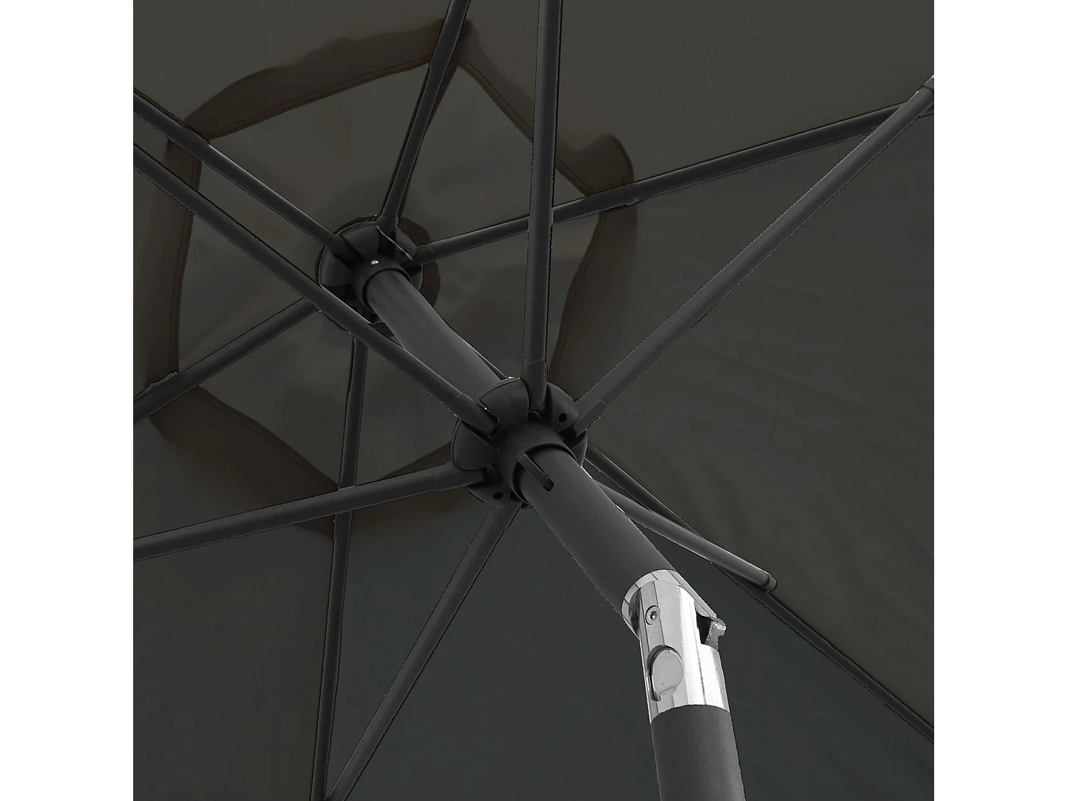 Parasol droit 3m en aluminium gris anthracite - Matera