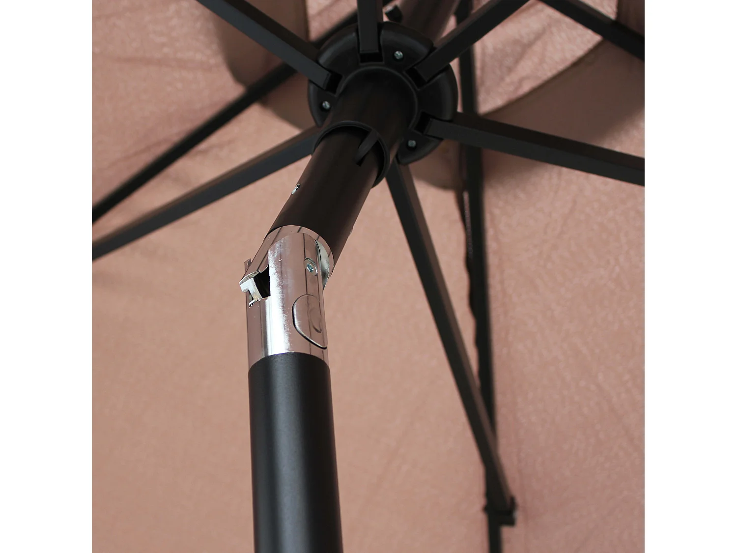 Parasol droit 3m en aluminium taupe - Matera