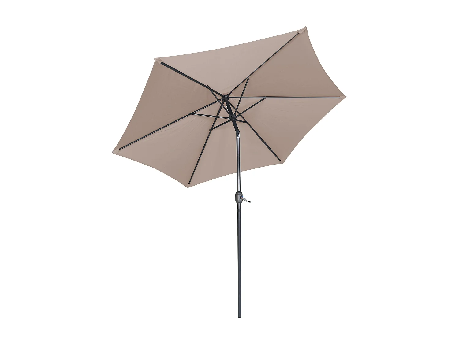 Rechte parasol van 3m in taupekleurig aluminium