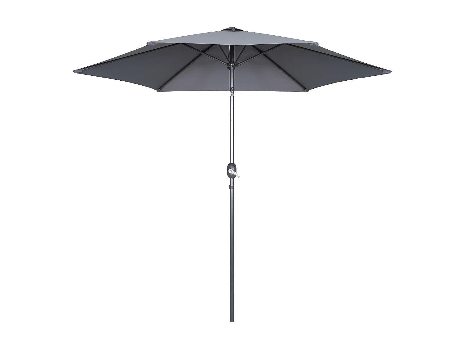 Parasol droit inclinable 3m et 4 dalles lestées aluminium gris - Matera