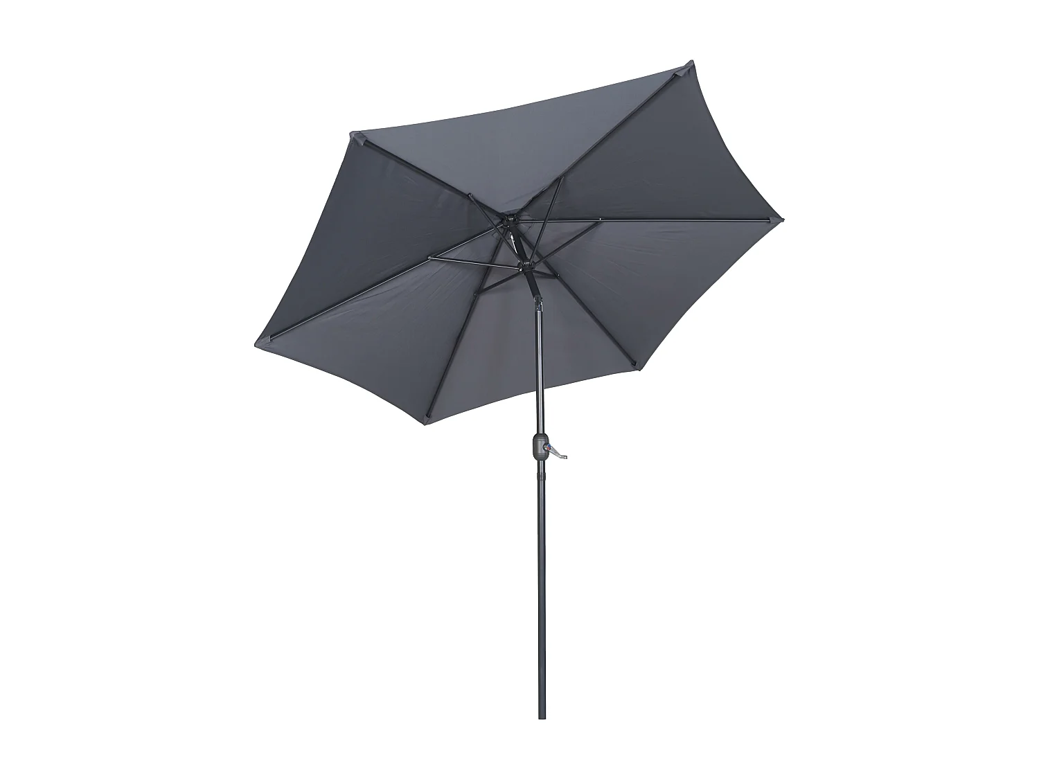 Parasol droit inclinable 3m et 4 dalles lestées aluminium gris - Matera