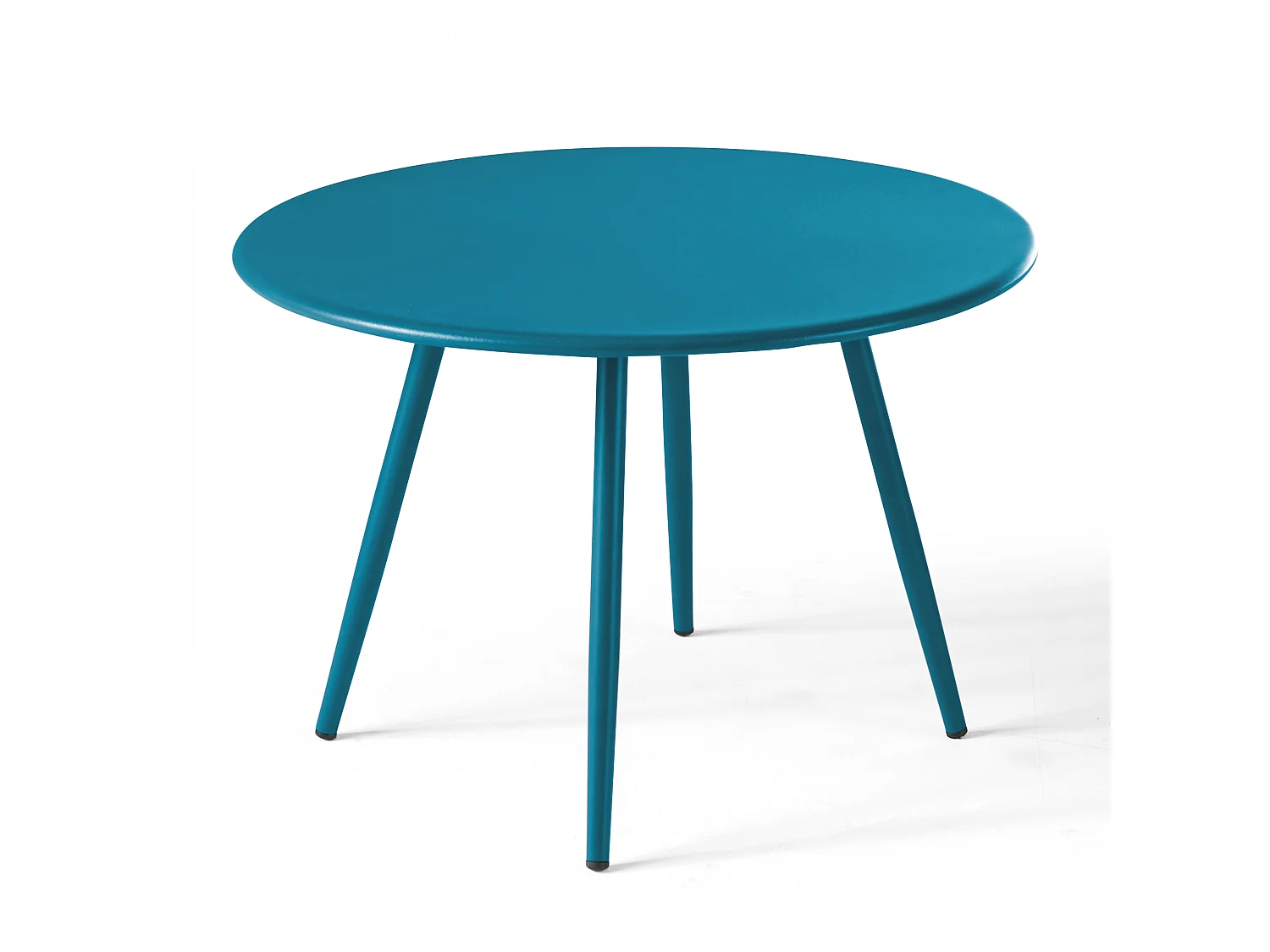 Lot de 2 tables basses ronde en acier bleu pacific - Palavas