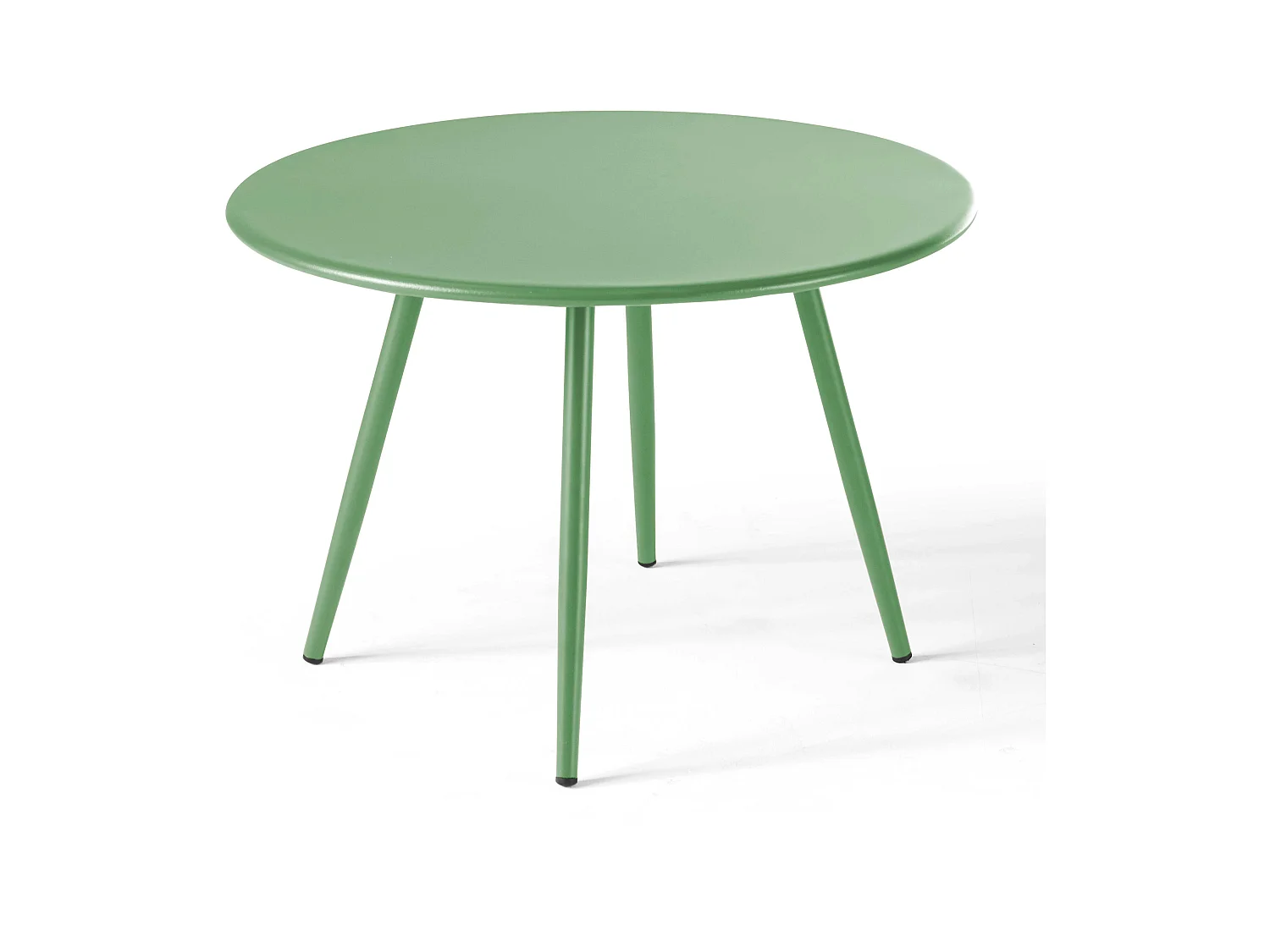 Table basse ronde en métal vert cactus - Palavas