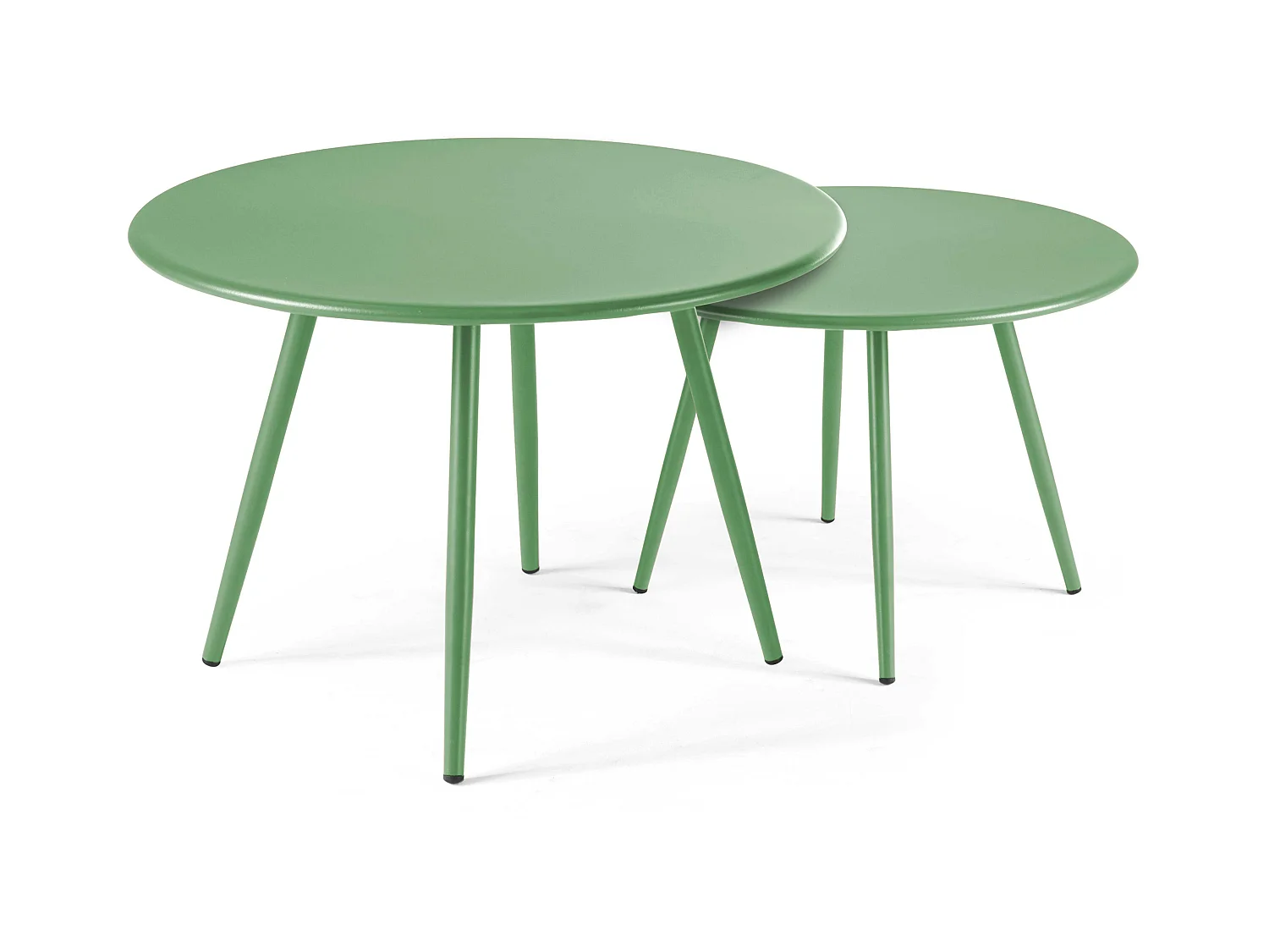 Table basse ronde en métal vert cactus - Palavas
