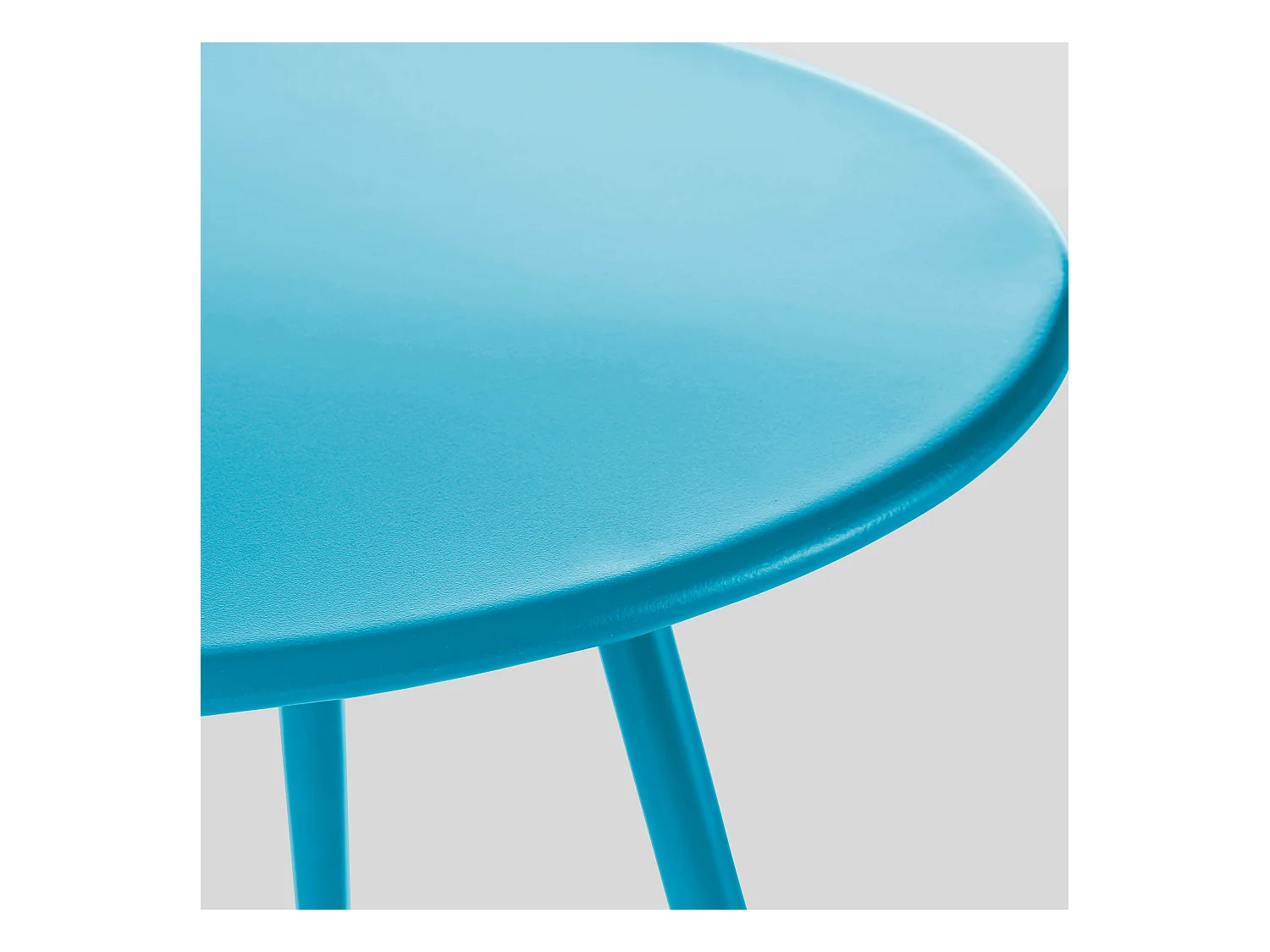 Table basse ronde en métal bleu - Palavas
