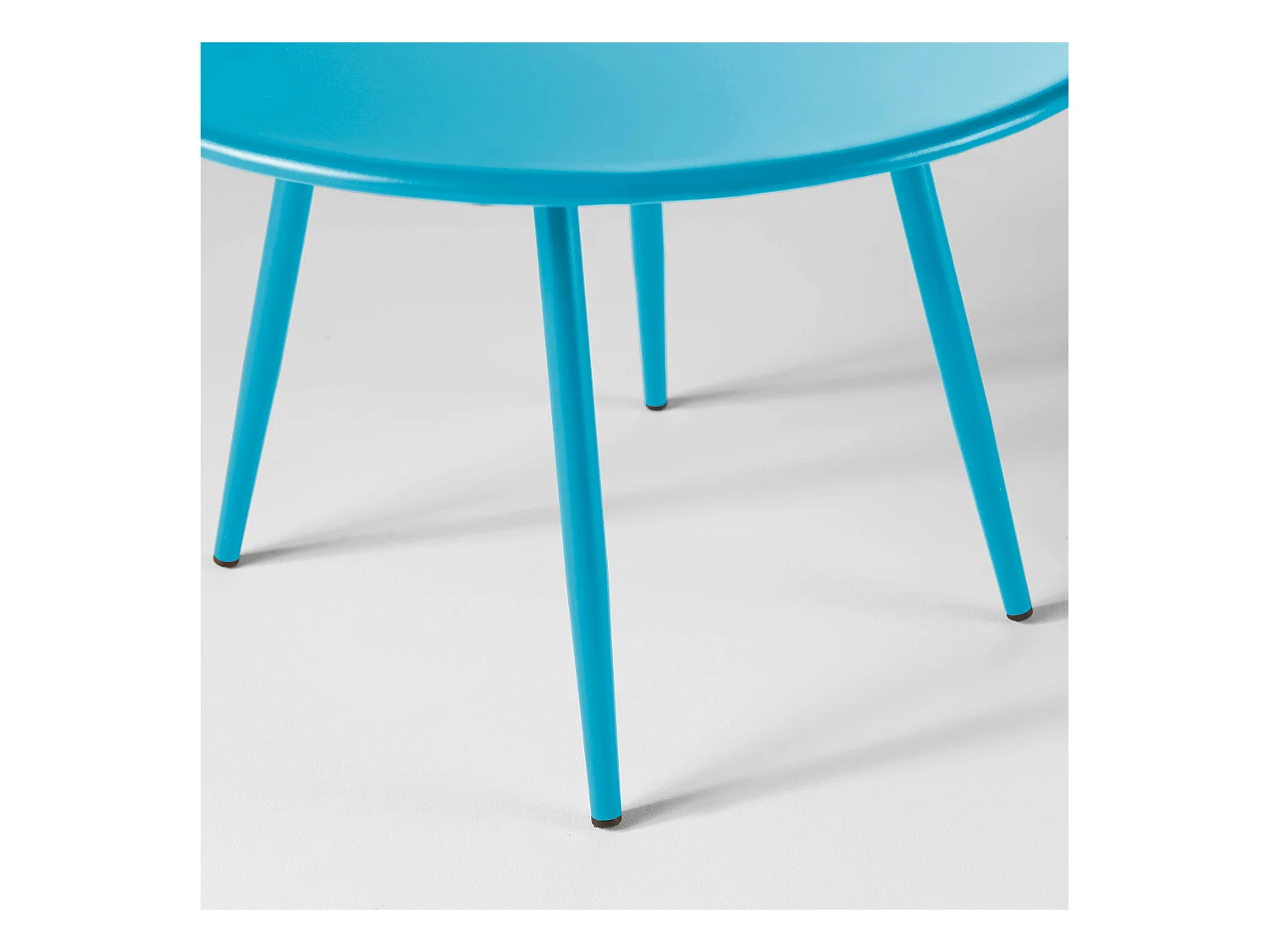 Table basse ronde en métal bleu - Palavas