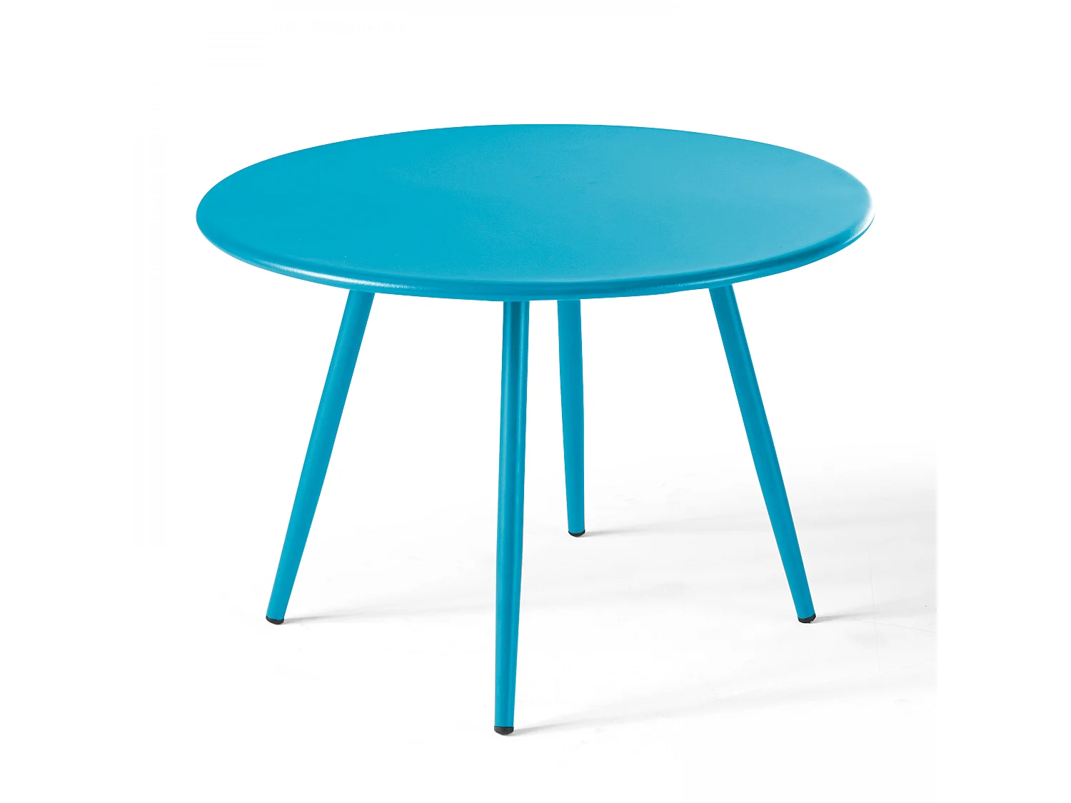 Table basse ronde en métal bleu - Palavas