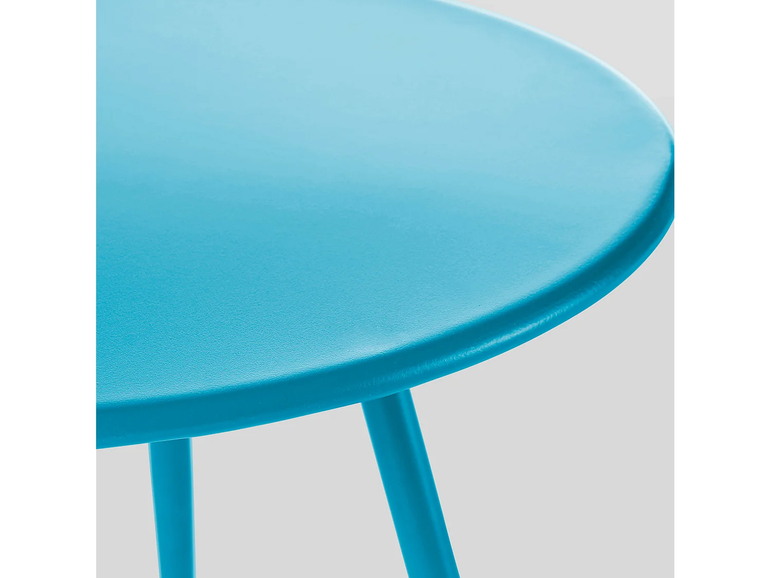 Table basse ronde en métal bleu - Palavas