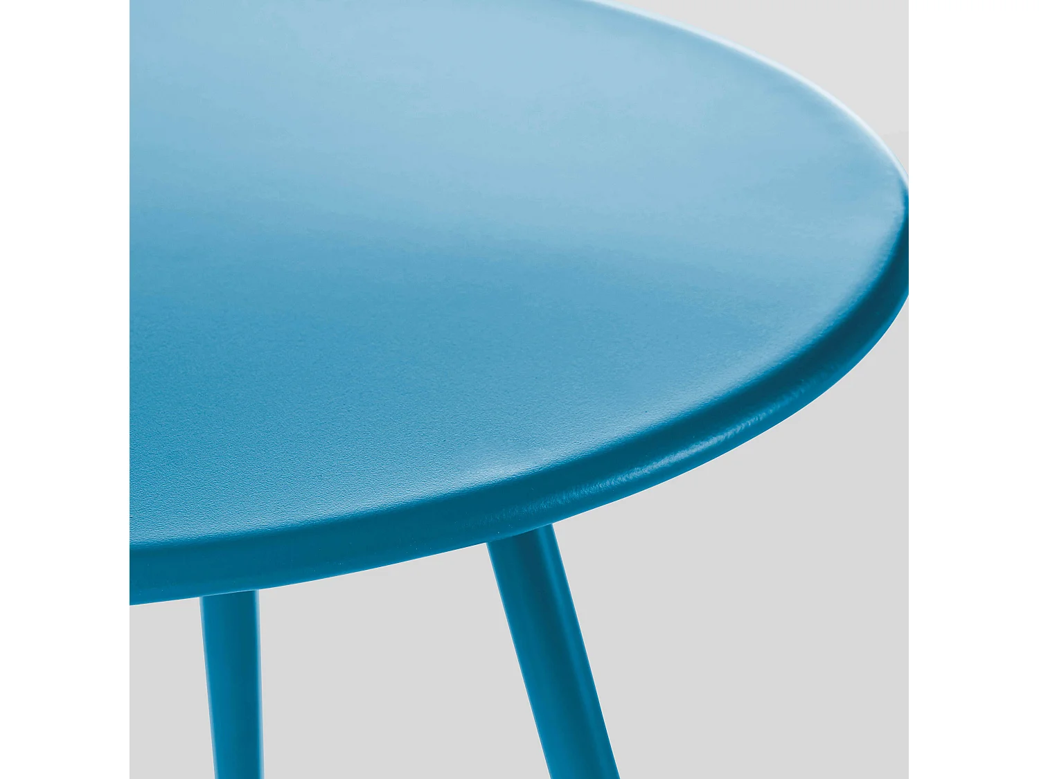 Table basse ronde en métal bleu pacific - Palavas