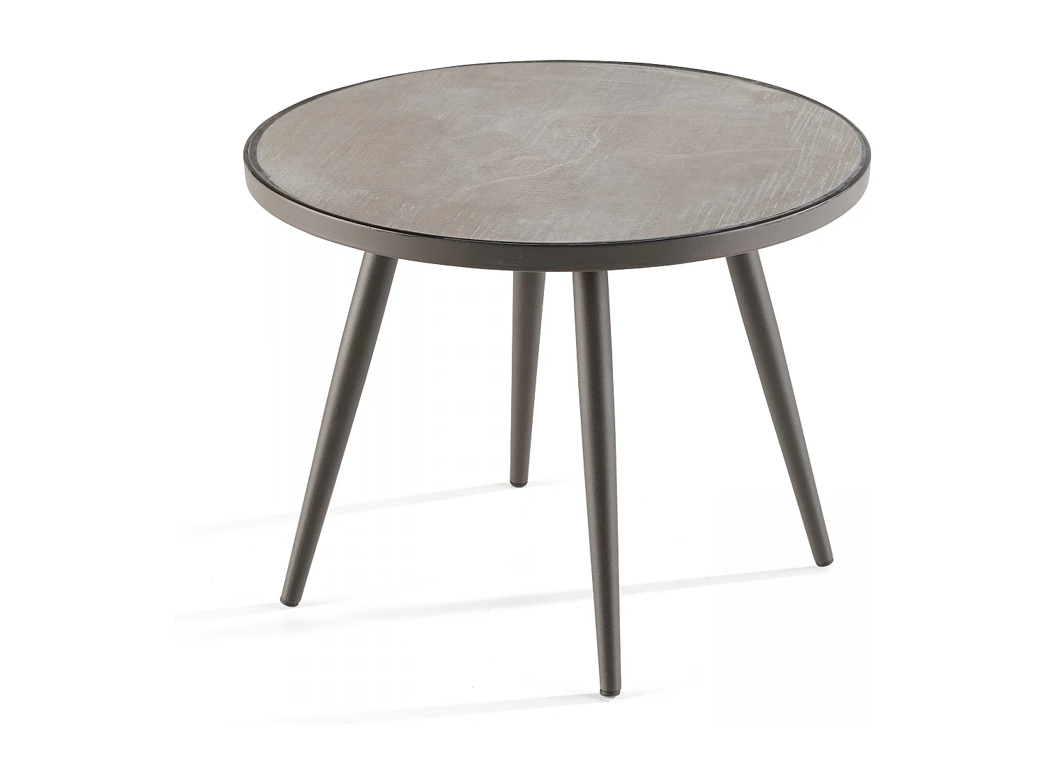Table basse ronde avec plateau effet béton - Tivoli