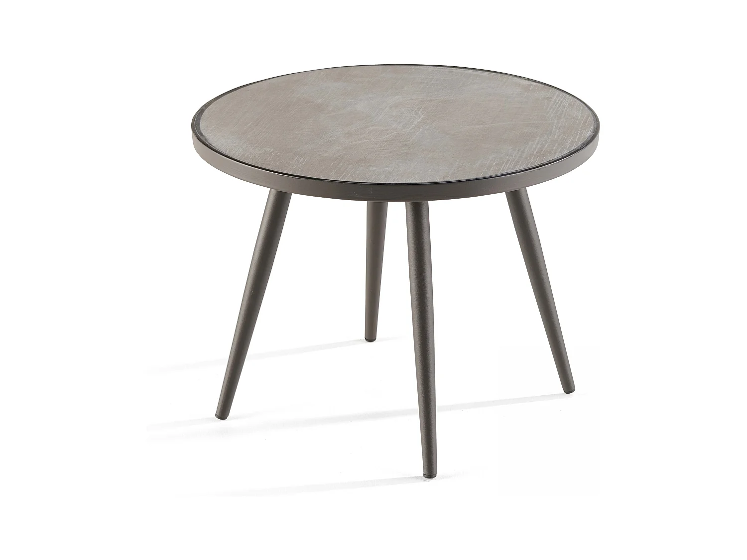 Table basse ronde avec plateau effet béton - Tivoli